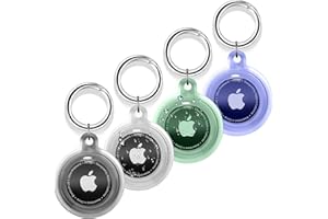 PAUTAS 4 Pack Airtag Holder, Airtag case Waterproof Apple Air Tag Case with Keychain, Shockproof & Dustproof Airtag Holders for Pet Tracking, Bags, Kids, Keys, Luggage（4 Colors）