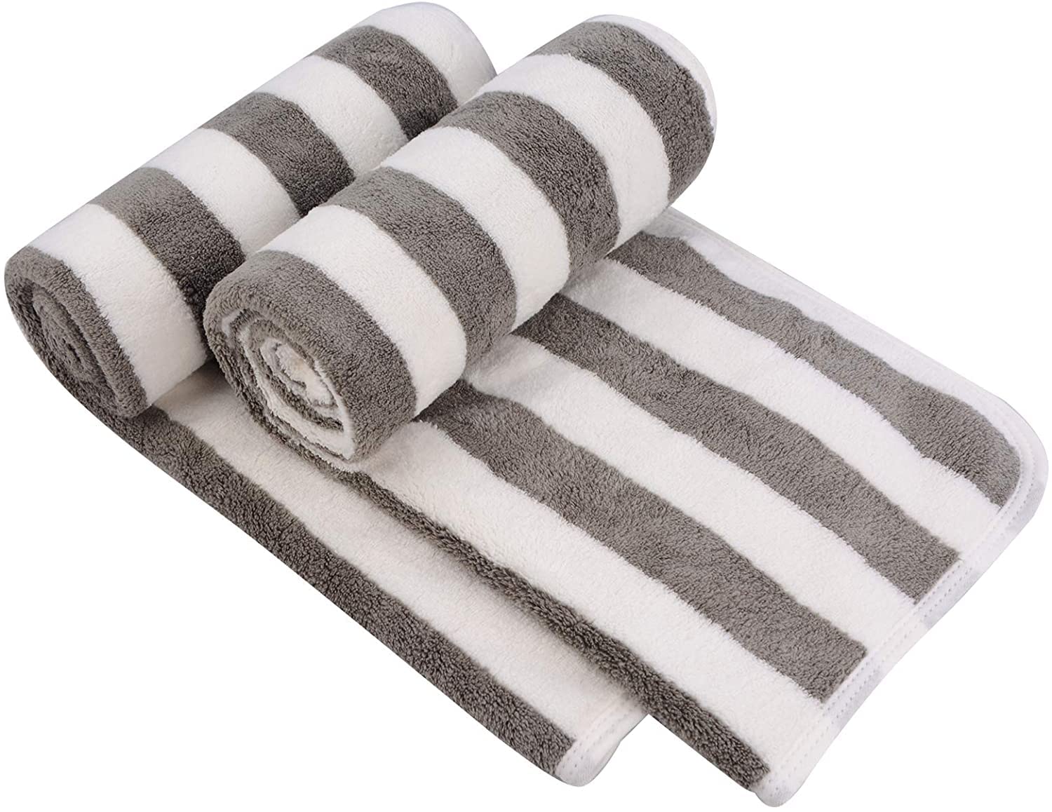 VIVOTE Microfibre Hand Towels for Bathroom, Super Soft & Fluffy Hand Towels, Super Water Absorbent & Quick Dry Towels, 100% Microfibre, 40x76cm 2pcs grey