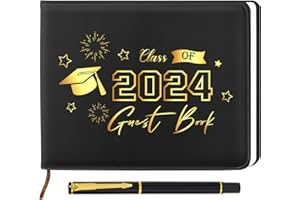 Kimkusia Class of 2024 Graduation Guest Book with Pen, Graduation Signature Book Graduation Guest Sign in Book 2024 for College High School Graduation Party Supplies