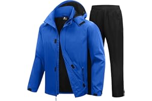 SWISSWELL Rain Suits for Men Waterproof Lightweight Windbreaker Jacket and Pants with Detachable Hood for Golf Hiking Travel