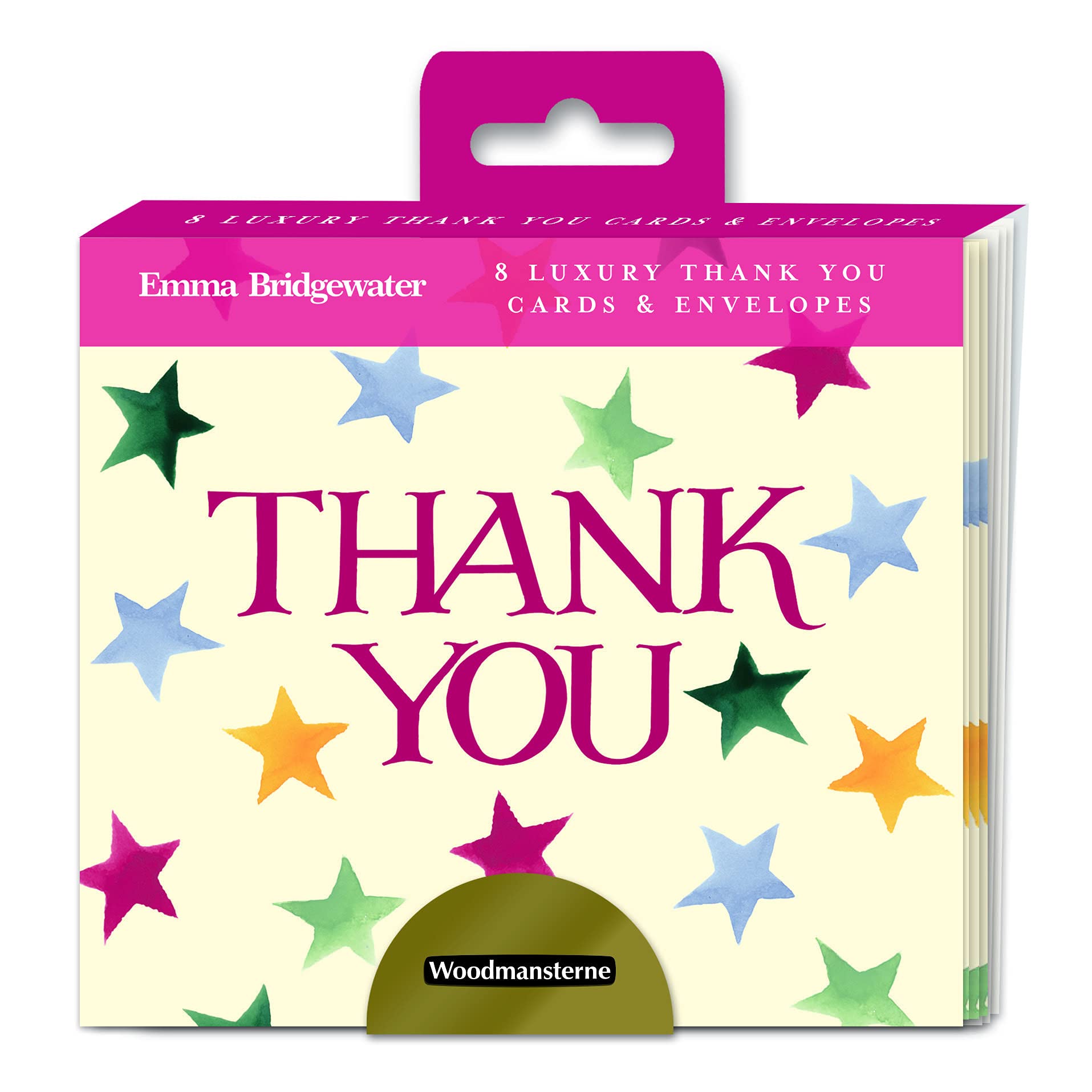 Emma Bridgewater Thank You Note Card Wallet – 8 Star Pattern Designer Notelets