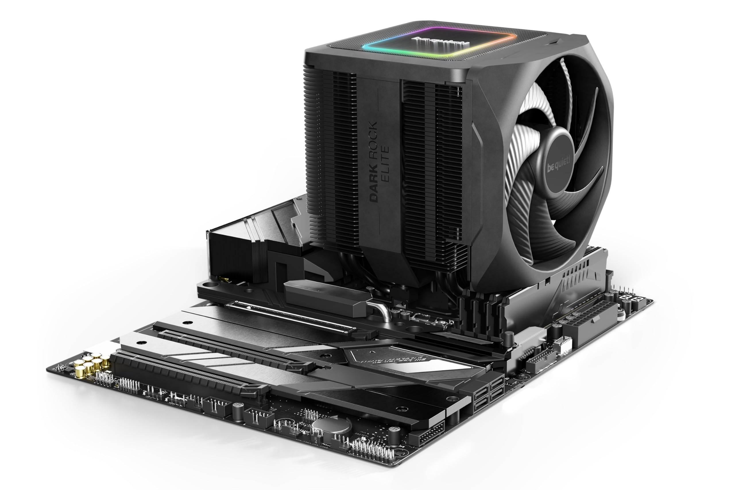 be quiet! Dark Rock Elite Air CPU Cooler | 2X Silent Wings 135mm PWM Fans | Speed Switch with 2 Modes | High-Performance Heat Pipes | Front Fan Rail System | Enhanced RAM Compatibility | BK037
