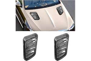 Dickno 2PCS Car Hood Air Vent Cover, Universal Automotive Bonnet Air Vents Engine Hood Scoop, Front Air Vents Engine Hood Cover Trim, Vehicle Exterior Decor Accessories for Most Cars (Carbon Fiber)