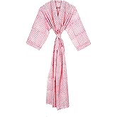 Cotton Hand Block Print Kimono Robes for Women, Long Length Floral Print Nightgown, Bikani cover- up cotton kimono