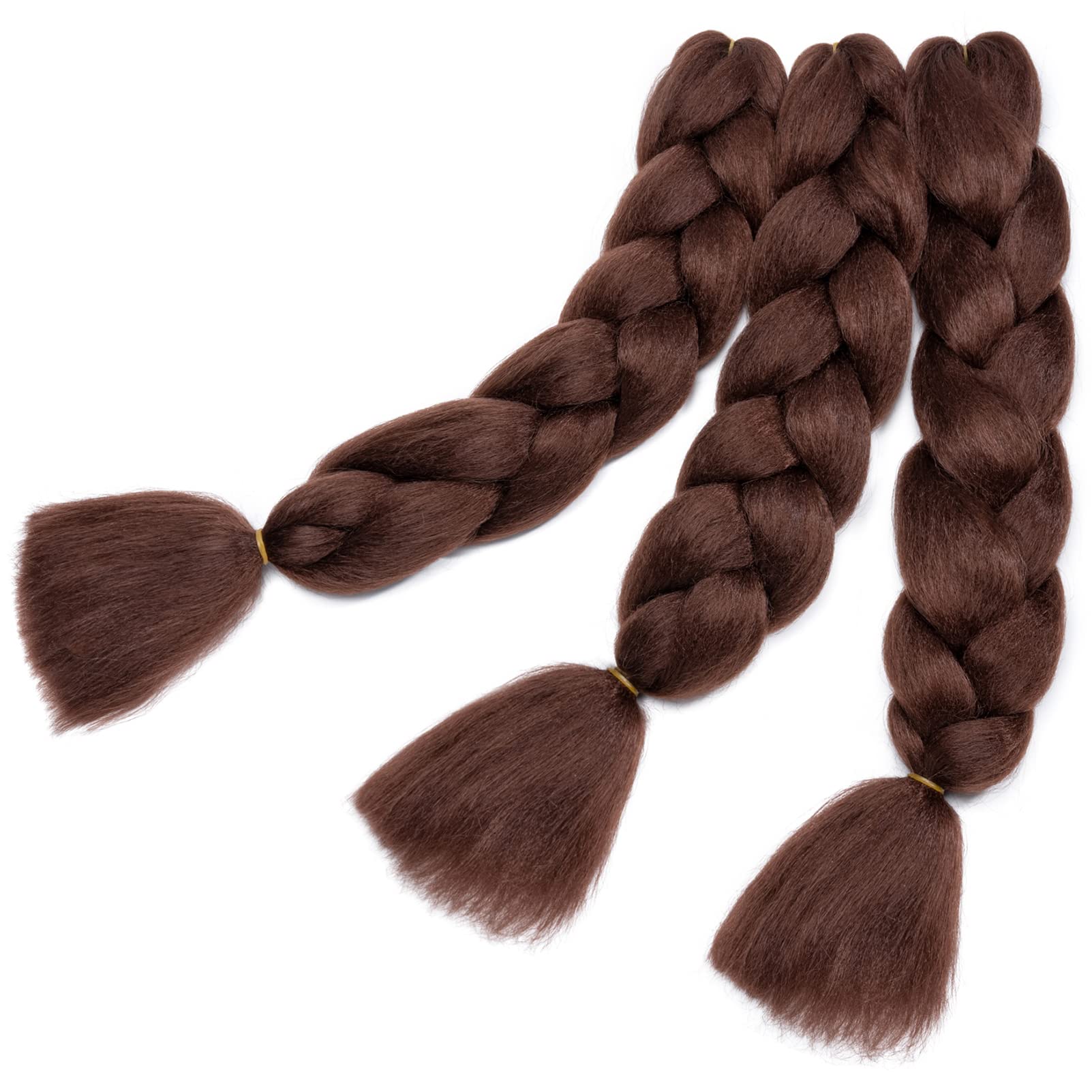 Gairyan Braiding Hair Extensions Ombre Jumbo Braids Synthetic Hair 3 Packs 24 inches 300g Coloured Hair for Braiding Extensions Box Braids Crochet Twist (Dark Auburn) โ image 1