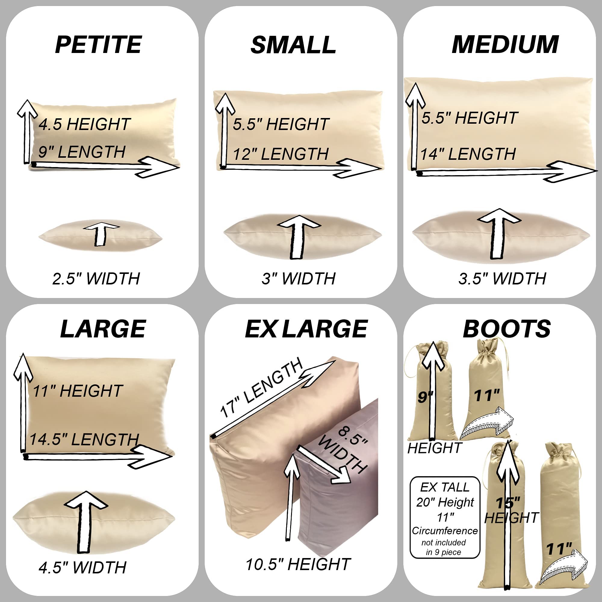 Purse Insert Pillows Set of Shaper Inserts Made to Maintain Small to