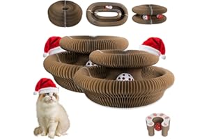 HIVAOLJOY Cat Toys 2PCS Kitty Magic Organ Cat Scratcher, Modern Infinity Scratching Board Reversible Interactive Cardboard Kitten Pads for Bored Indoor Cats