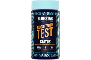 Blue Star Nutraceuticals Status - Testosterone Booster for Men - w/KSM 66 Ashwagandha - Invigorate Stamina, Muscle Growth & Energy | Natural Test Booster Support - 90 Veggie Capsules