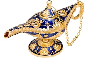 INHEMING Small Aladdin Lamp Decoration, Classic Vintage Legend Aladding Magic Genie Lamp Wishing Light Ornaments, Costume Props Home Crafts Decor Birthday Party Gift