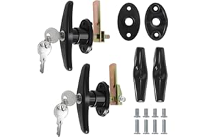 Matching Set T-Handles Lock, Truck Cap Locking T-Handles, T-Handle Lock Replacement Kit for Truck Camper Shell with Dust Cove