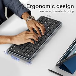 YORUNOHOSHI 2.4G Wireless Keyboard, Ultra Slim Dual
