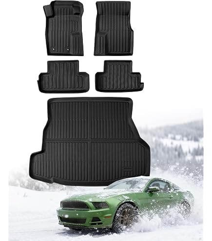 Custom Luxury Waterproof Floor Mats For Ford Mustang, 4-Piece Set, PU Leather