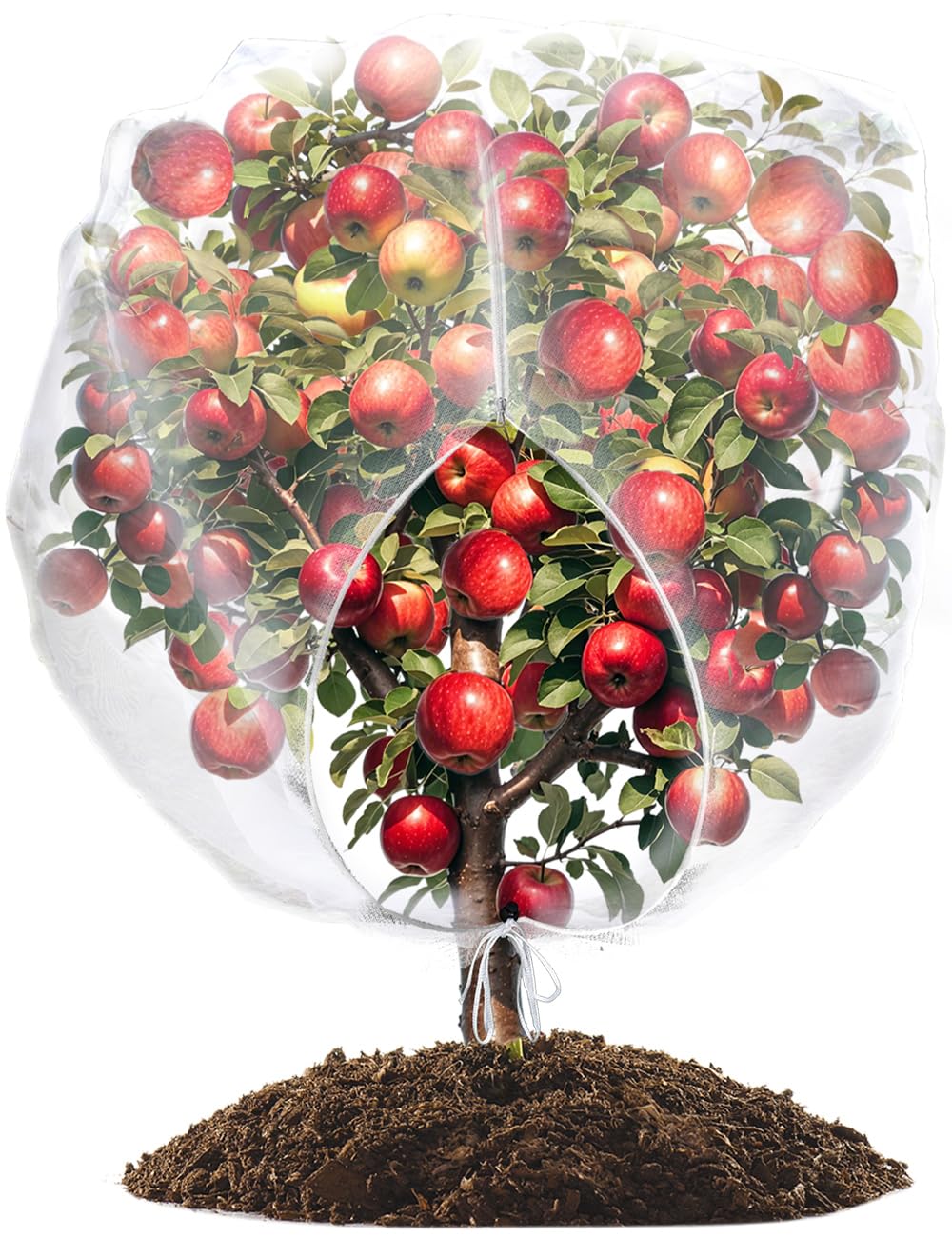 Photo 1 of wohohoho 6.6 x 6.6ft Large Fruits Tree Netting, Insect Bird Barrier Tree Net with Drawstring and Zipper, Plant Cover Fruit Tree Protection to Prevent Tomato Blueberry Vegetables from Squirrels Birds