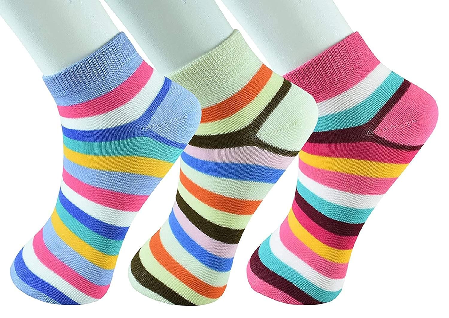 Buy Queery Women’s Cotton Ankle Length Socks(3 Pairs, Multicolor) at