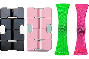 CXP GOOD GOODS 4 Pack Stress Relief and Anxiety Relief Fidget Toys,Infinity Cube,Marble Mesh