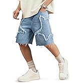 JMIERR Mens Baggy Jeans Shorts Loose Fit Star Wide Leg Jorts Y2K Streetwear Vintage Casual Denim Shorts 2026