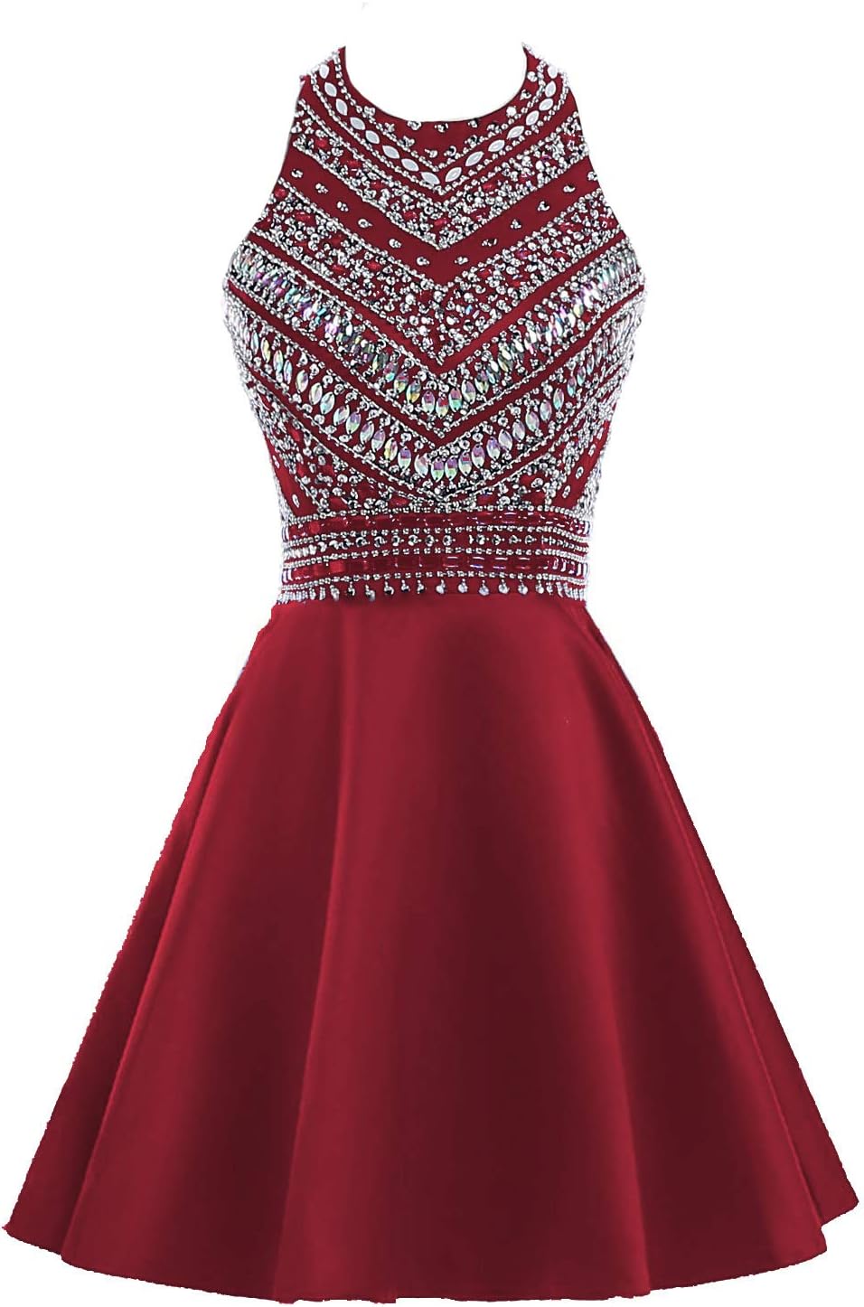 HEIMO Women's Sparkly Beaded Homecoming Dresses Sequined Prom Gowns Short H212