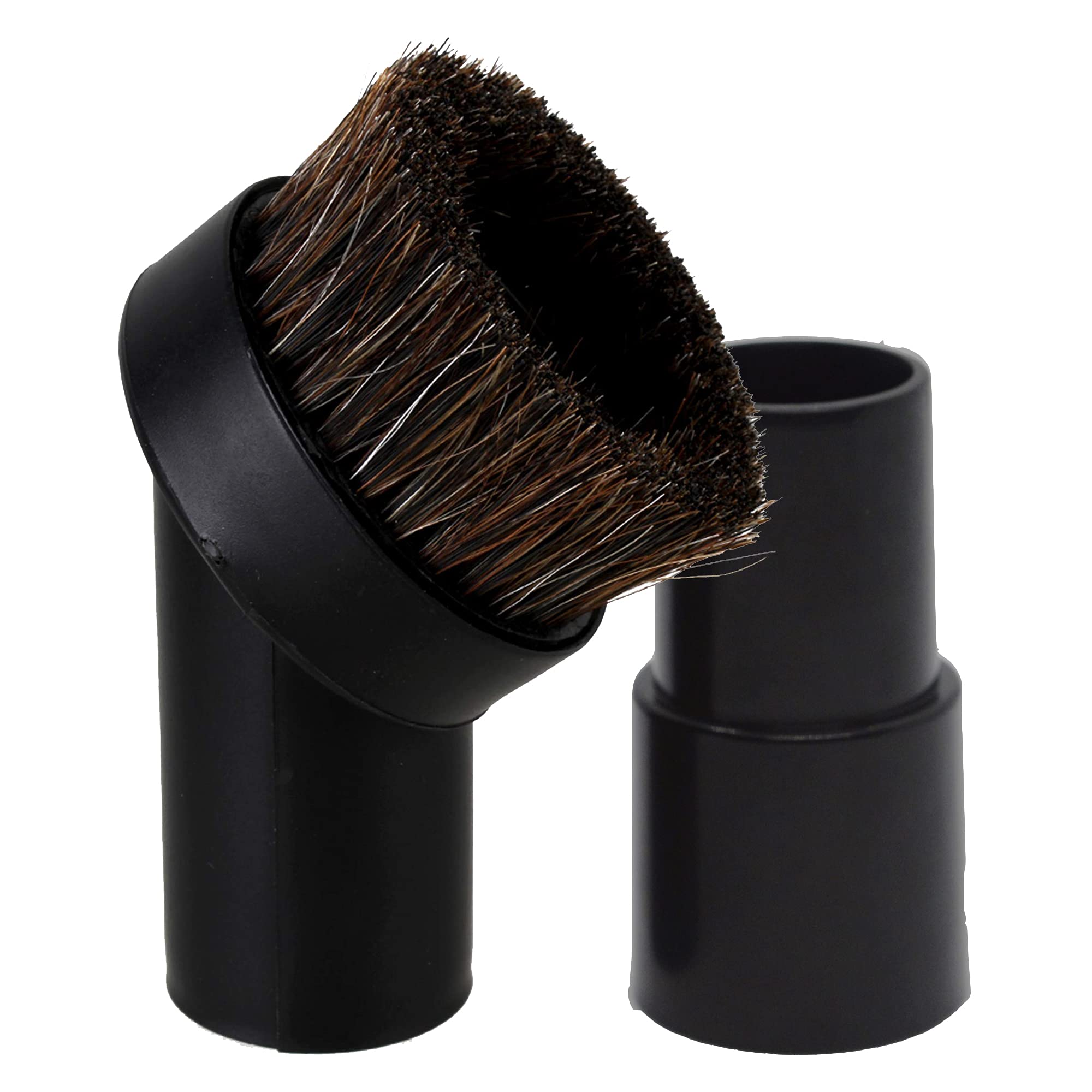 Photo 1 of Round Dust Brush 25mm Soft Horse Hair 1.25” Vacuum Attachment Replacement with 1-1/4" to 1-3/8 Horse Adapter
