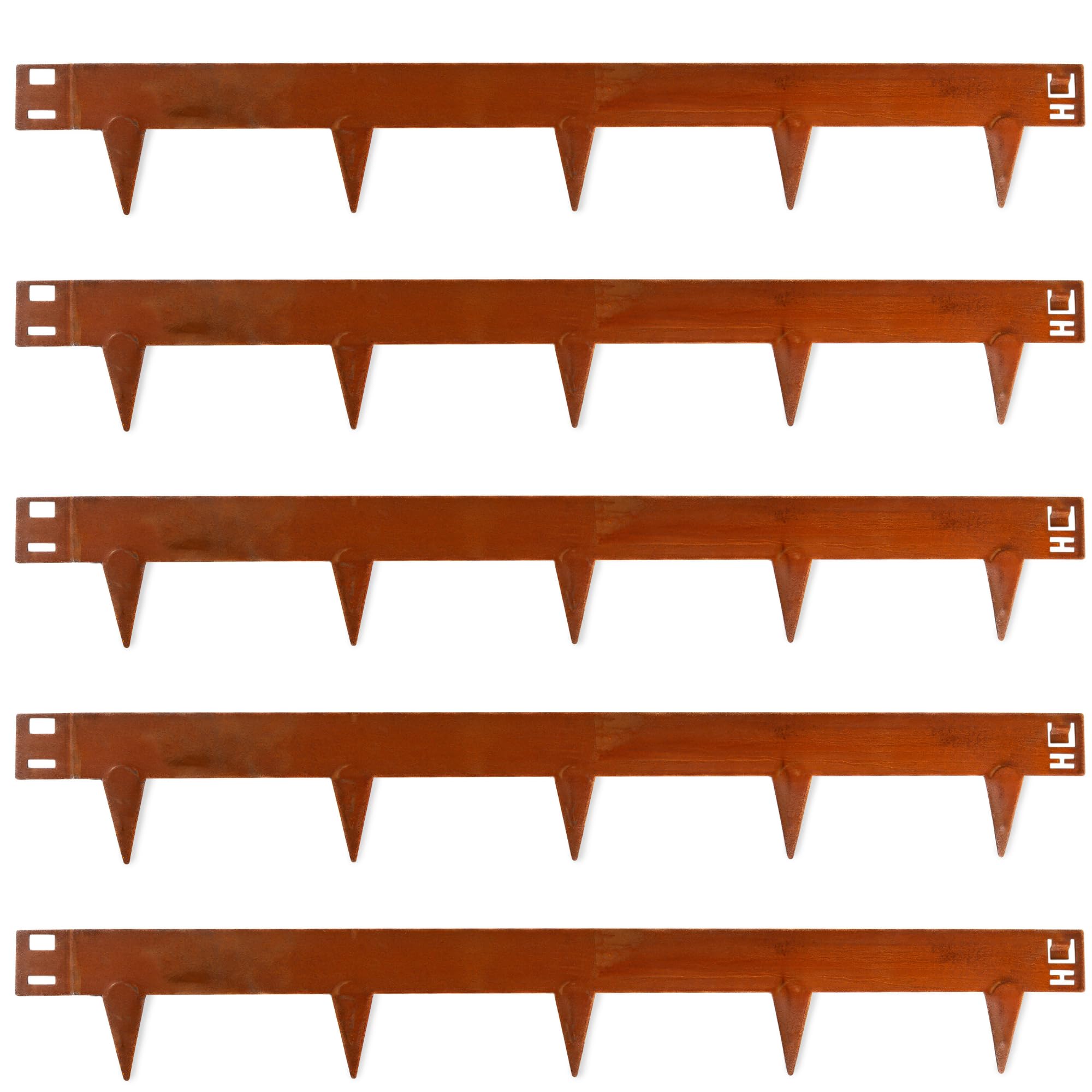 UNIGARDIA Flexible Metal Lawn Edging 5 m - Garden Edging Metal 150 mm High - Steel Edging Simply Hammer in, 1 Pair of Assembly Gloves Included, Corten