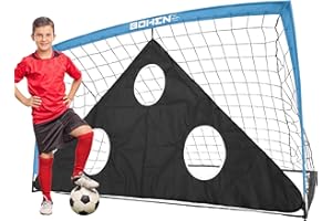BOHEN 6x4 FT Kids Soccer Goals with Carry Bag, Portable Folding Soccer Net for Backyard Training, Indoor/Outdoor Use for Youth and Adult