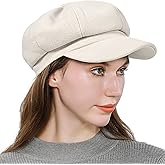 Women’s Newsboy Cap Wool Blend Retro Solid Color Girls Fashion Gatsby Cabbie Visor Beret Hat