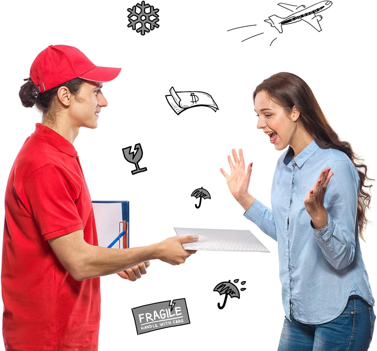 Metronic 50Pcs Poly Bubble Mailers, 6X10 Inch Padded Envelopes Bulk #0, Bubble Lined Wrap Polymailer Bags for Shipping/ Packaging/ Mailing Self Seal -White : Office Products