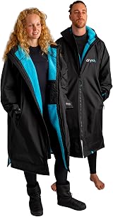 Dryrobe Advance Waterproof Changing Robe Long Sleeve Kids 10-13 Black Blue