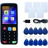 Tqsbeyah X7 RFID Reader Writer RFID Copier for Access Control System | Multi-Frequency Smart Card Reader, ID IC Elevator Card RFID Writer, Includes 5 T5577 Key Fobs/Cards and 5 CUID Key Fobs