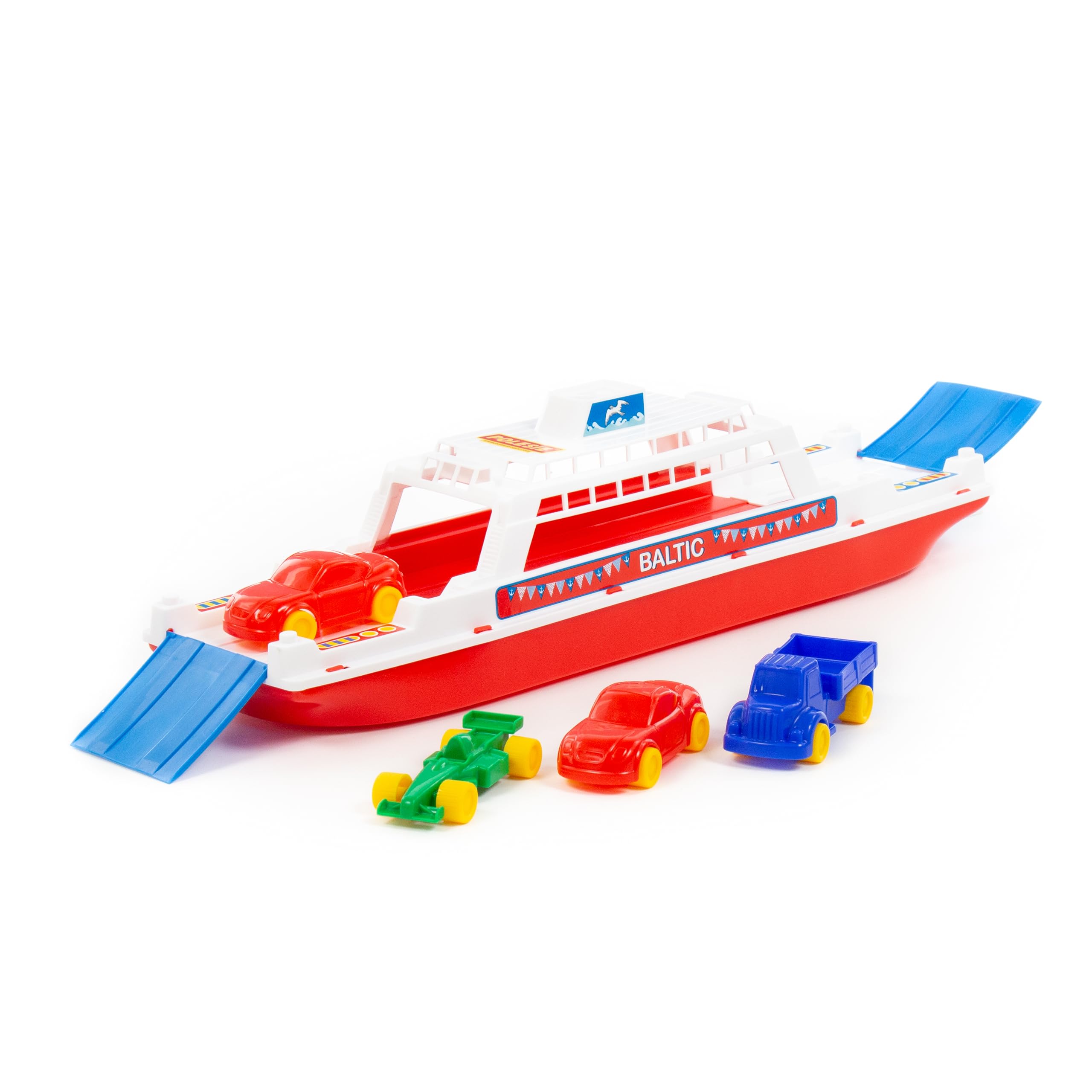 Polesie 56689 Baltic Ferry with Mini Cars-Boats Toys-4-Pieces, Multi Colour