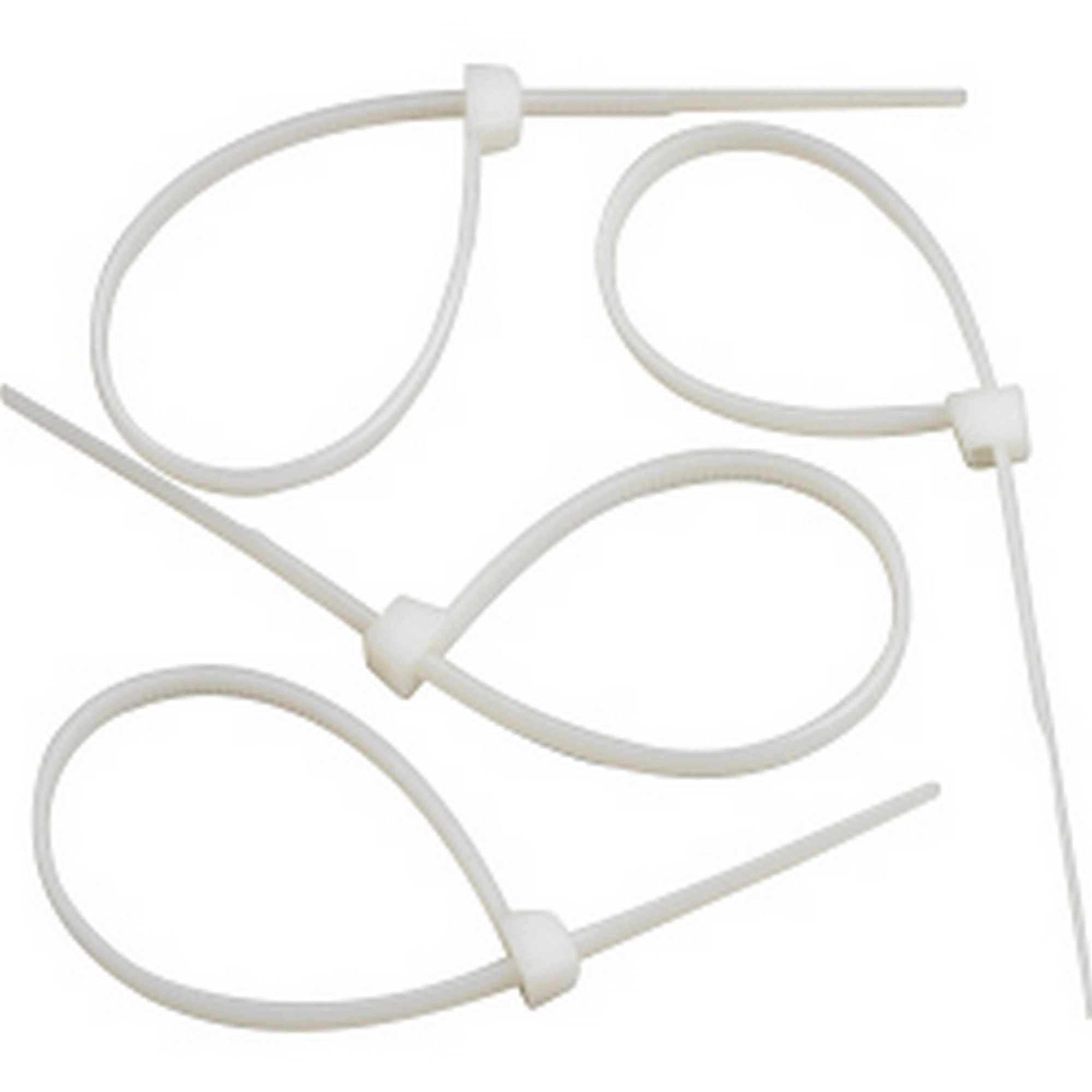 100 White Cable Ties Strong Nylon 160mm x 4.8mm