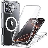ESR for iPhone 16 Pro Case, Compatible with MagSafe, Full-Body Military-Grade Drop Proof Case with Built-in 9H+ Tempered Glass Screen Protector, Armor Series, Clear
