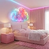 FU-681 DIY USB-Powered 3D Thundercloud LED Light Decor, LED Clouds Light with Music Rhythm, 3D Cloud Lights for Ceiling,Led C