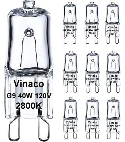 BEEFORO 10 Pack Crystal Clear G9 40W Type Halogen House Hold Light Bulb Hanging