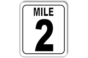 WORK HOUSE SIGNS Mile 2 Distance Marker Running Race 5k Marathon Aluminum Composite Outdoor Sign 15" x18"