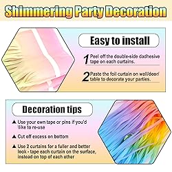6 Pack Light Rainbow Foil Fringe Curtain