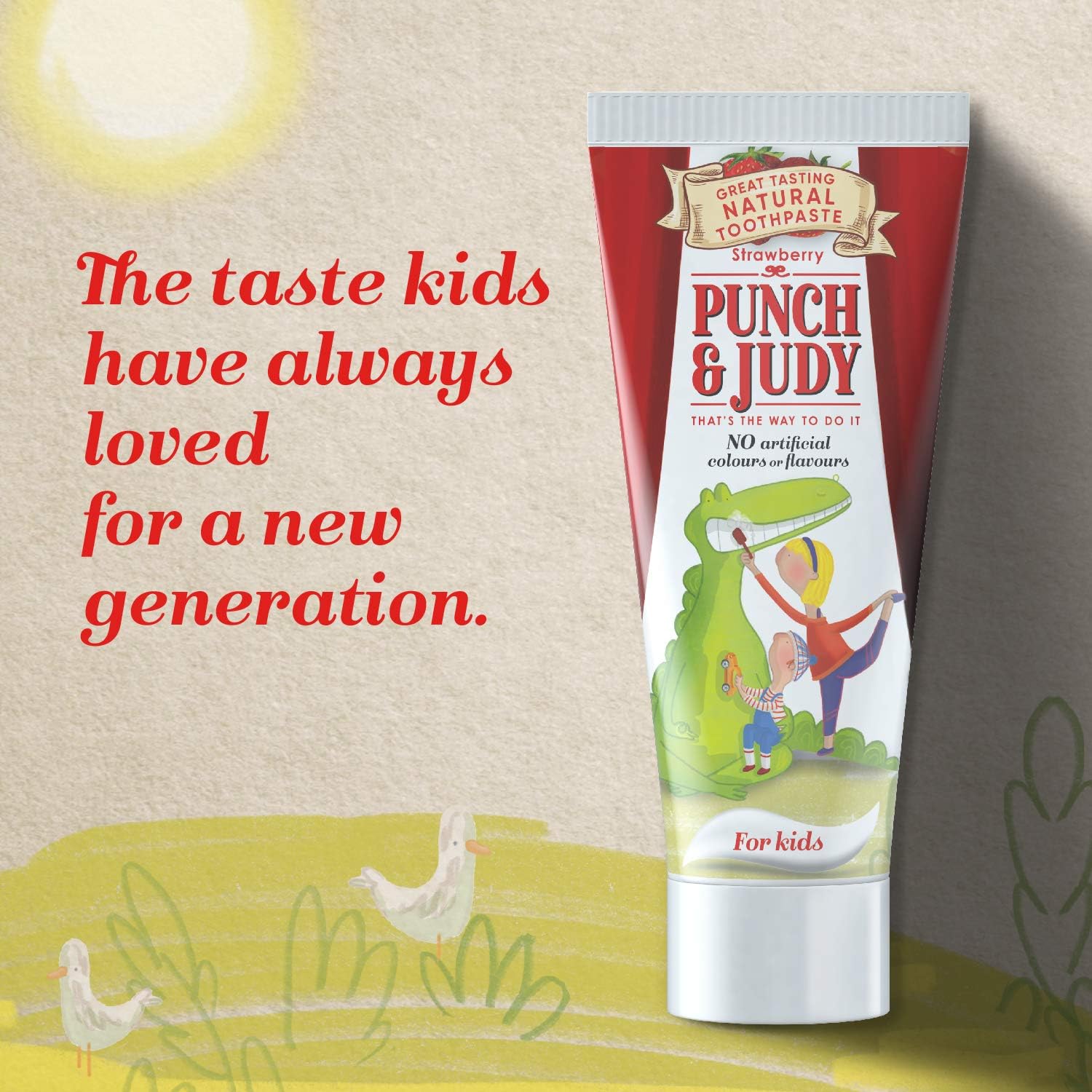 Punch & Judy Natural Toothpaste for Kids, Strawberry Flavour