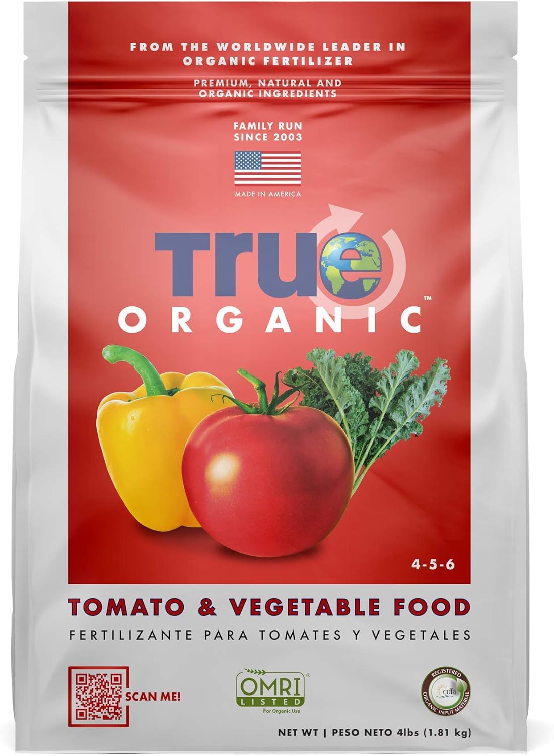 TRUE Organic - Tomato & Vegetable Plant Food 4lbs - CDFA, OMRI, for Organic Gardening…