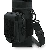 2025 Upgrade Laser Cut Molle Water Bottle Holder Pouch,Tactical Molle Water Bottle Pouch with Shoulder Strap