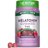 Nature's Truth Melatonin Gummies 5mg | 60 Count | Mixed Berry Flavor | Vegan, Non-GMO &amp; Gluten Free Supplement