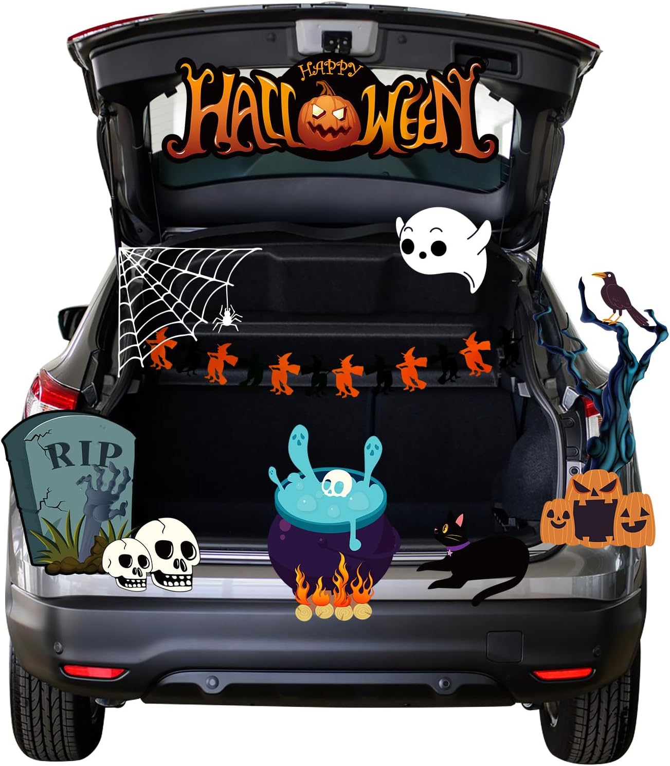 Garage Door Decorations - Digi4U Trunk or Treat Car Decorations Kit,Halloween Car Decorations for SUV,Halloween Decor for Garage Door Entryway Archway