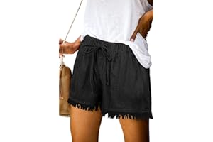 KISSMODA Womens Summer Shorts Leopard/Camo/Solid/Floral Print Elastic Waist Pocketed Casual Pants