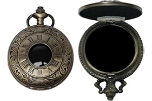 AGERYU Obsidian Scrying Mirror, Natural Healing Crystal Obsidian Mirror with Bag, for Divination, Meditation, Healing, Feng Shui (Pocket Watch-6)