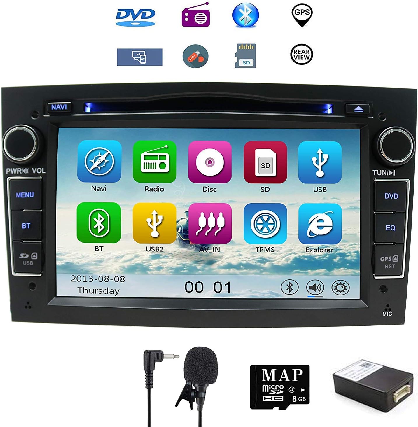 NVGOTEV 7" Car Stereo Car DVD CD Player SAT Navi GPS for VAUXHALL Opel