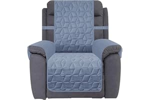 Ameritex Waterproof Nonslip Recliner Cover Christmas Decor Stay in Place, Dog Couch Recliner Cover Furniture Protector for Pets and Kids (Stone Blue, 23'')