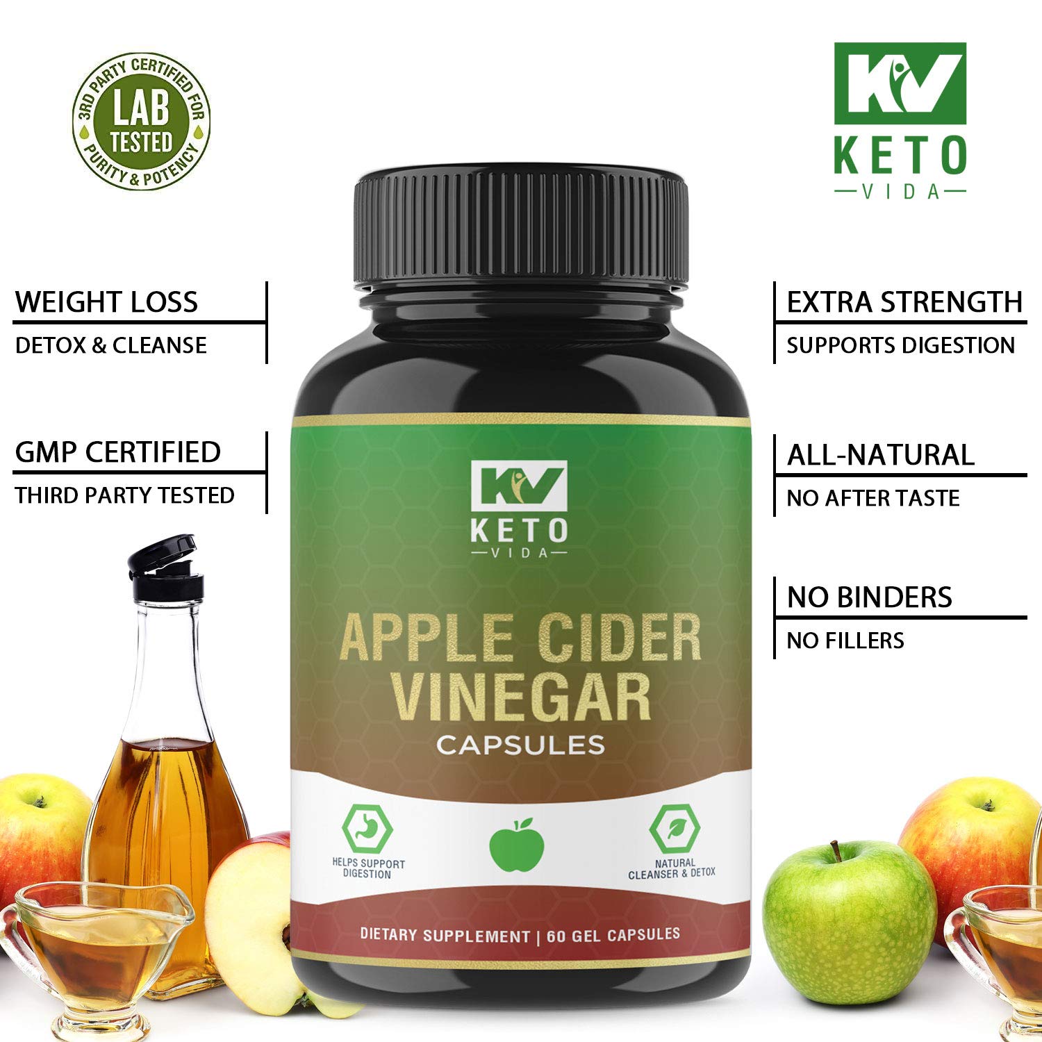 Apple Cider Vinegar Pills Natural Detox and Weight Loss for Women and