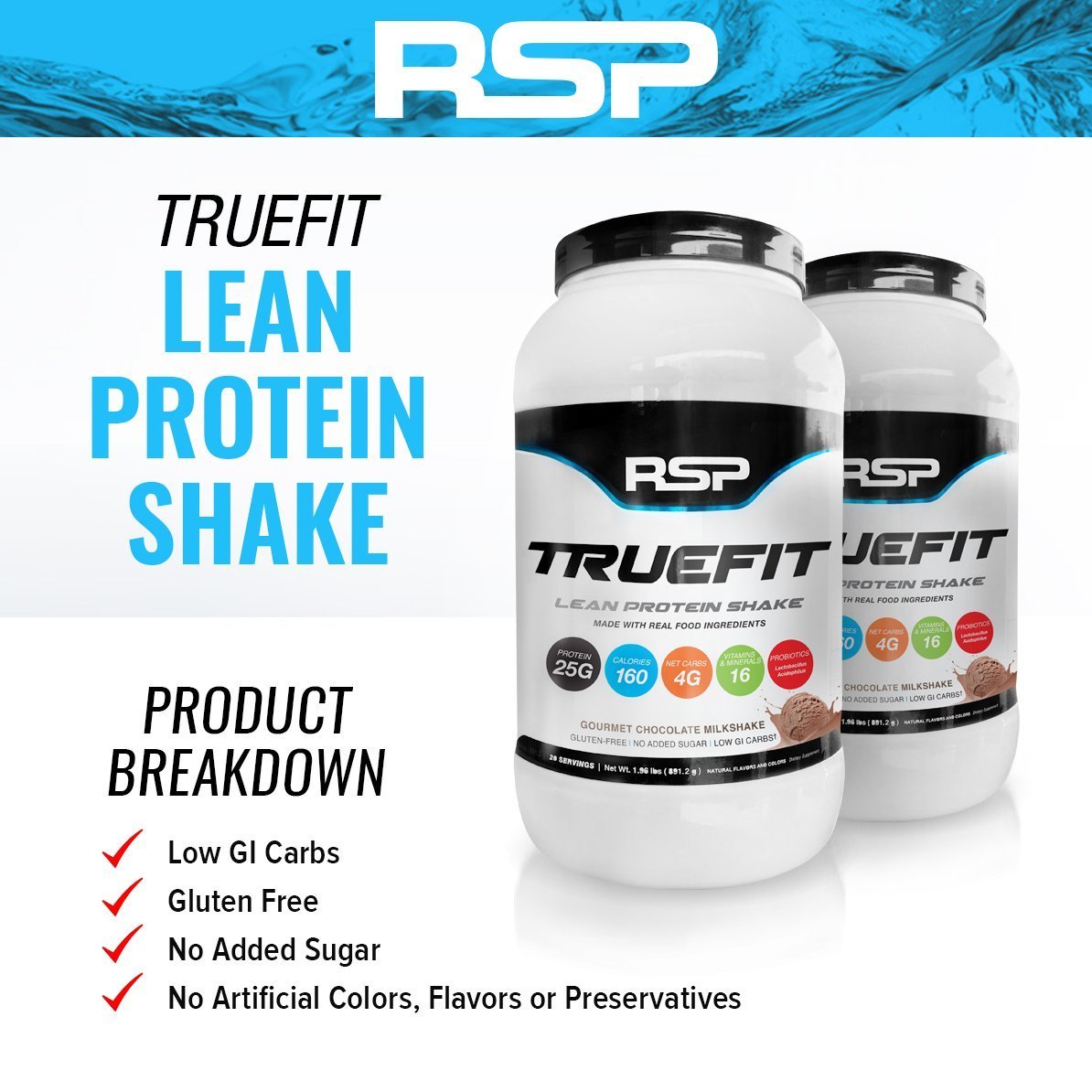 RSP TrueFit Lean Meal Replacement Protein Shake With Fiber