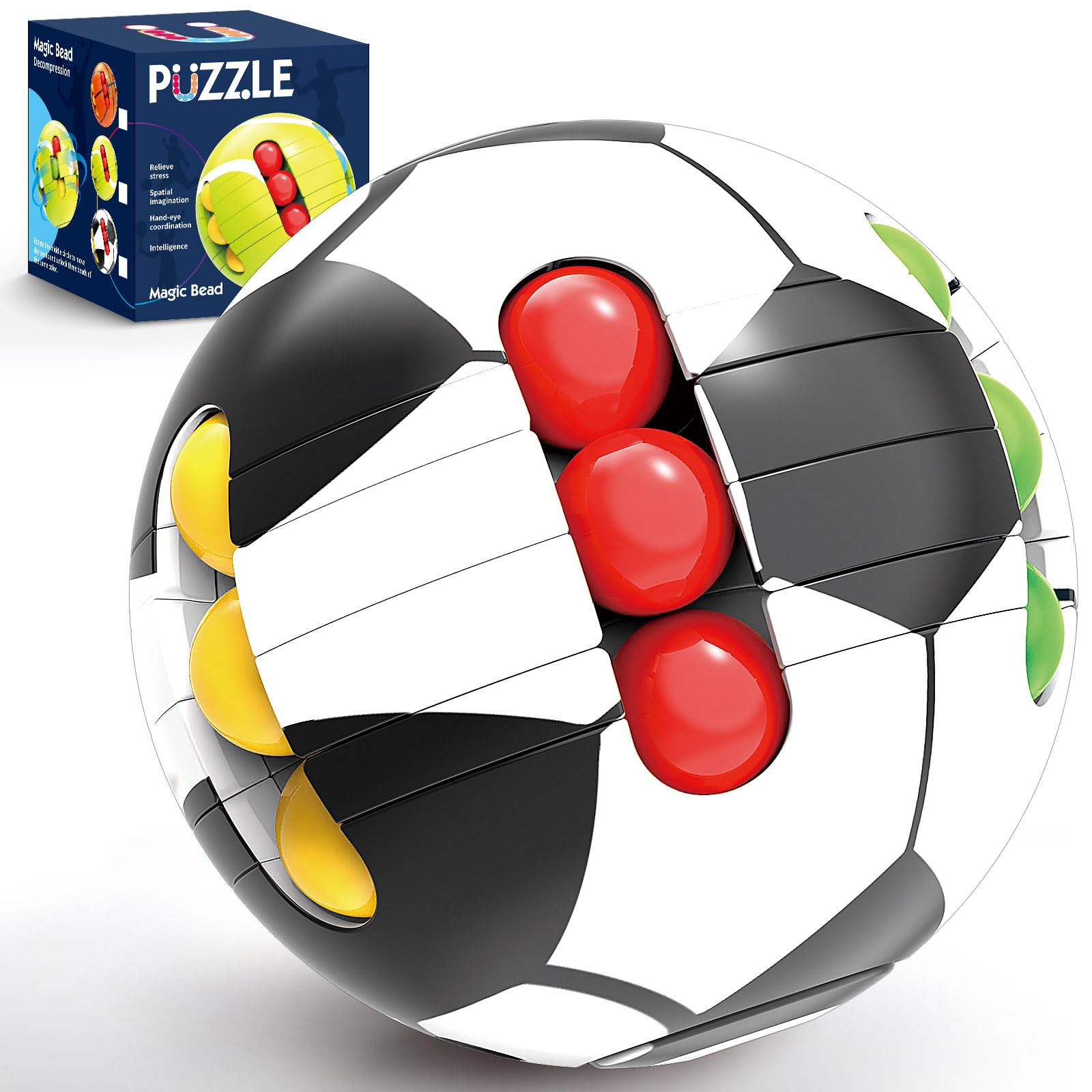 Zonopy Puzzle Sport Ball Toys - 3D Brain Teasers and Puzzle Games for Kids and Adults, Travel Games for Ages 3+, Intelligence 6.35cm Small Magic Bead, Adult Relieve Stress,Hand Sport, Gifts Kids Boys