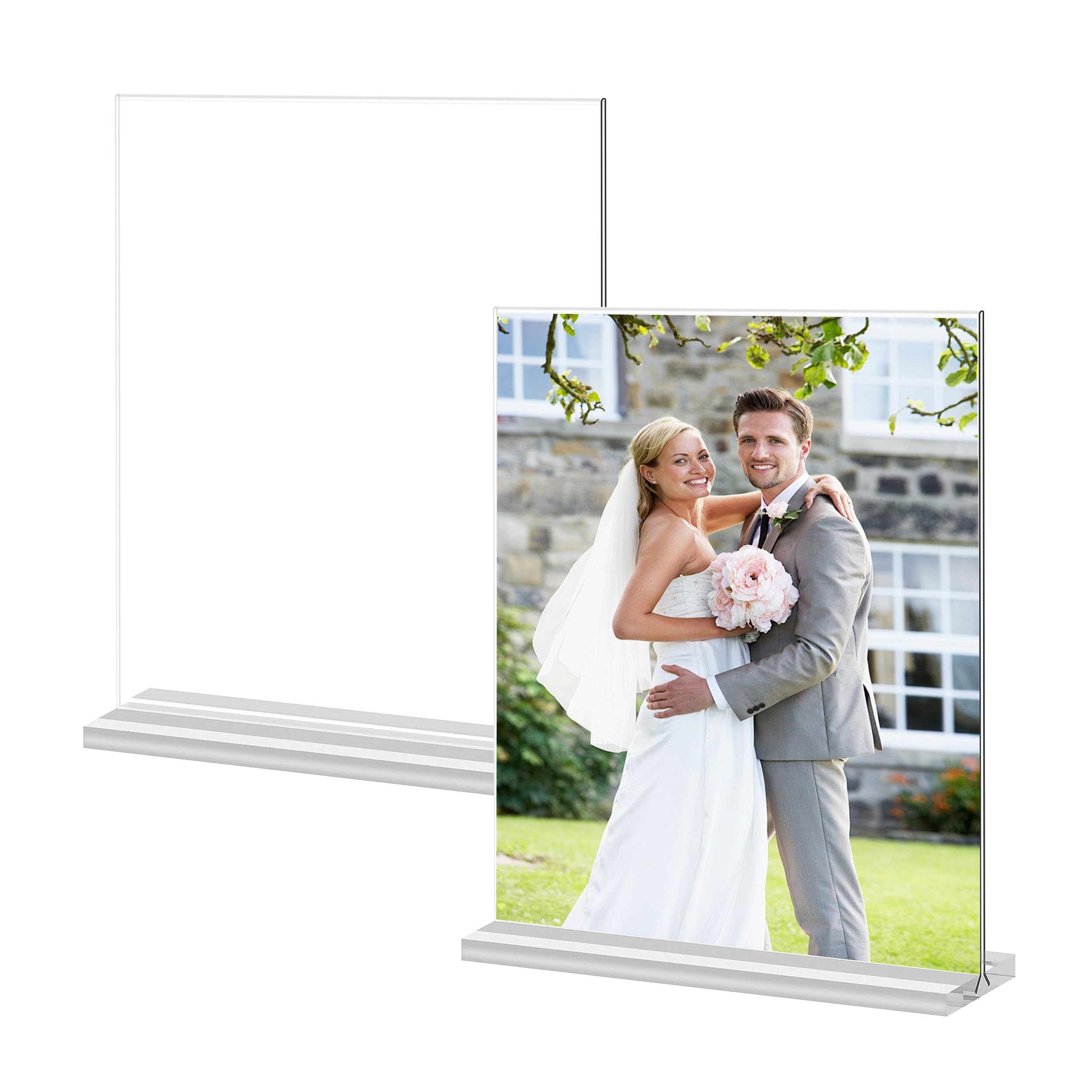 Lunyloer A4 Acrylic Sign Holder, 2pcs A4 Display Stand, Multi-Purpose Menu Holder for Office School Home Restaurant