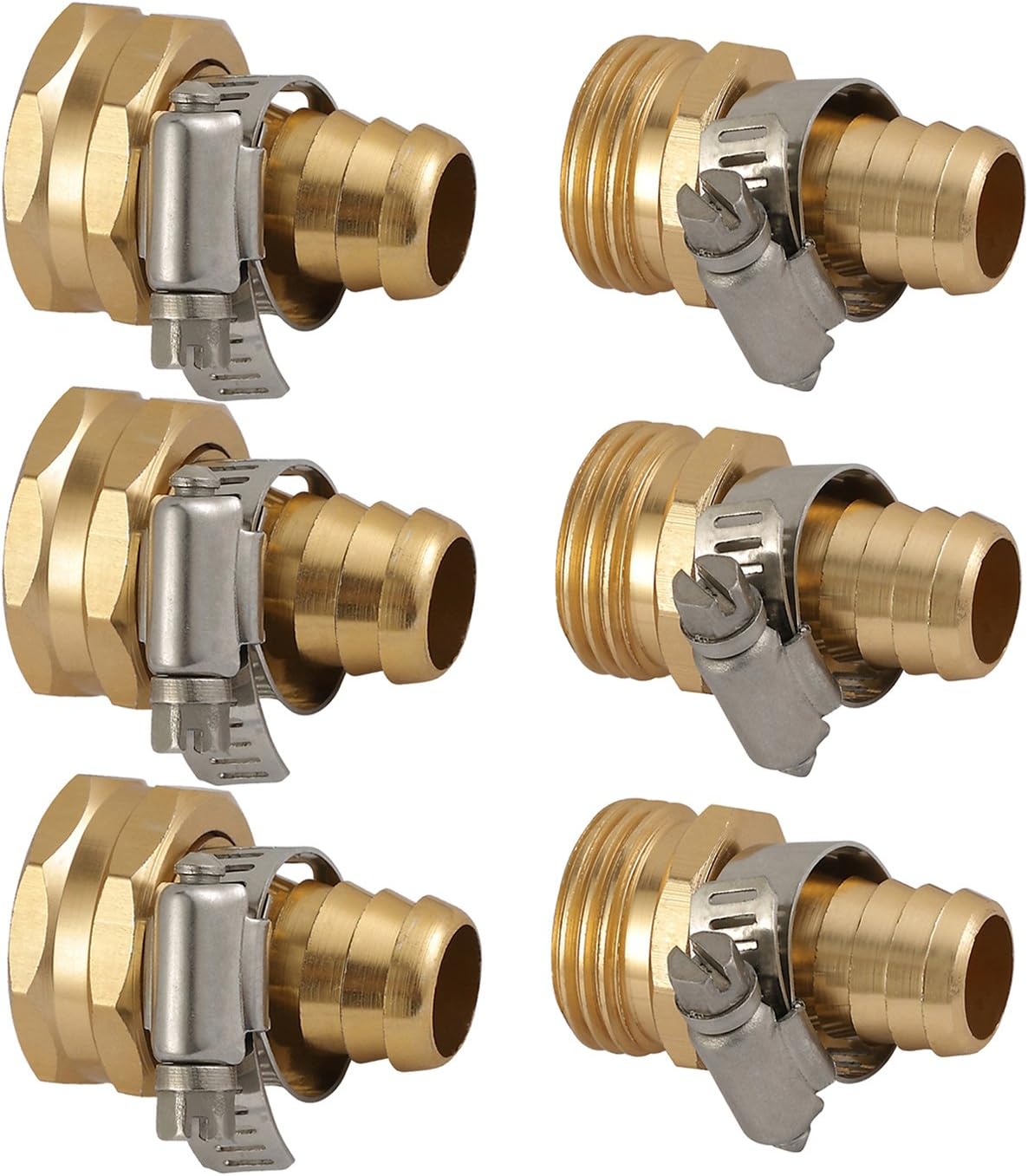 OurRich Garden Hose Repair Kit Alu Water Hose Mender 5/8" with Stainless Steel Clamp, Female and Male Hose Connector 3Sets : Garden & Outdoor