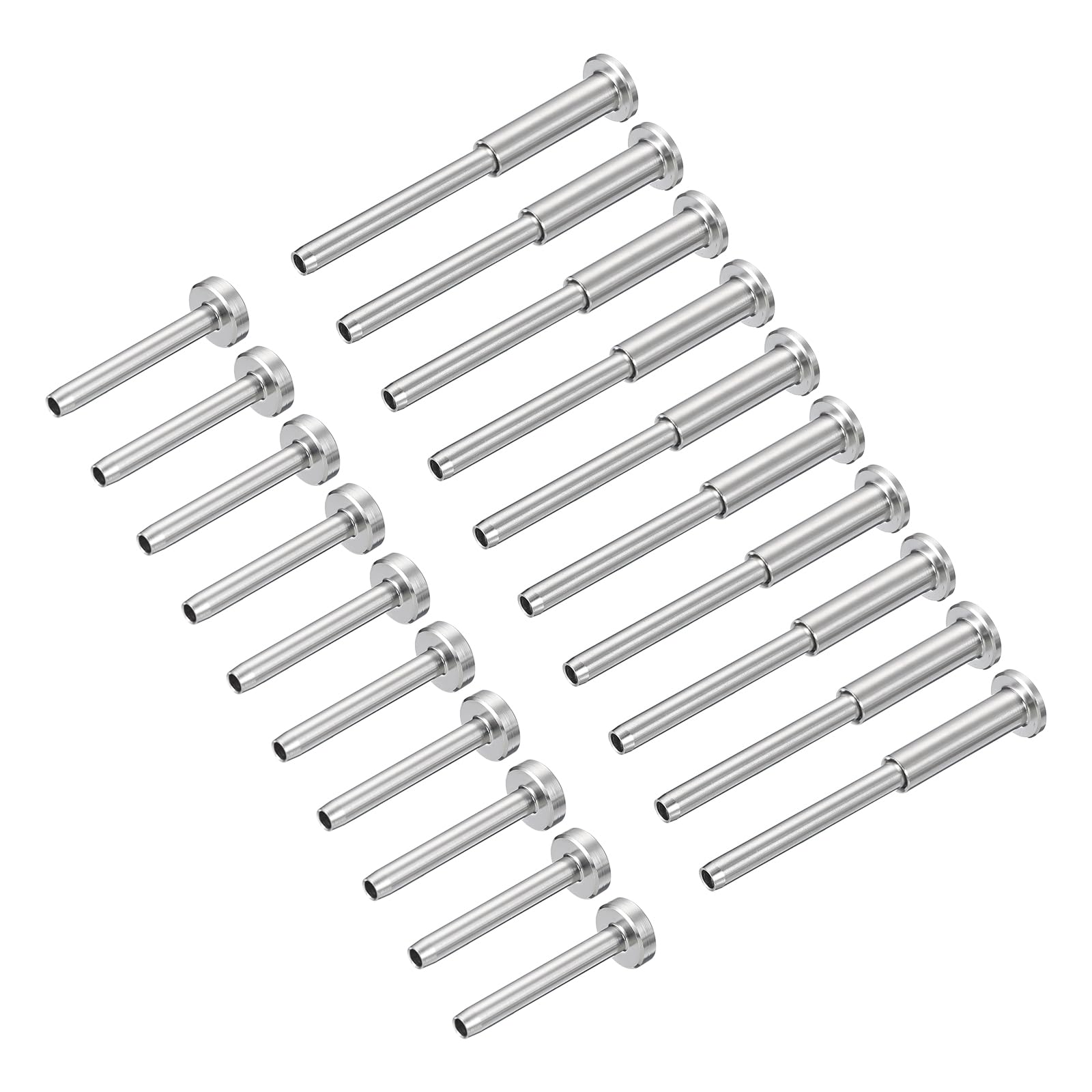 uxcell 20 Pairs Invisible Cable Railing Kit, 1/8" Swage Tensioner and Terminal Hidden, T316 Stainless Steel Cable Railing Hardware for 2"x2", 4"x4" Wood/Metal Posts, Silver